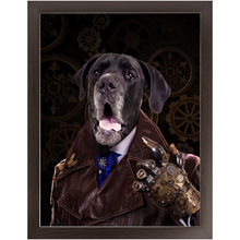 Load image into Gallery viewer, A Fist Of It - Steampunk, Victorian Era Inspired Custom Pet Portrait Framed Satin Paper Print