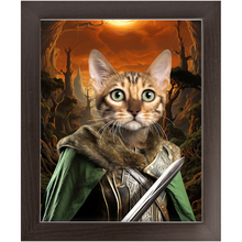 Load image into Gallery viewer, PORK SLAYER - Lord of the Rings Inspired Custom Pet Portrait Framed Satin Paper Print