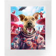 Load image into Gallery viewer, THE ROGAN JOSH EXPERIENCE - Dog In Space Suit Custom Pet Portrait Framed Satin Paper Print