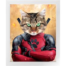 Load image into Gallery viewer, Dead Cool - Dead Pool Superhero Inspired Custom Pet Portrait Framed Satin Paper Print