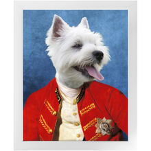 Load image into Gallery viewer, Commander In Mischief - Renaissance Inspired Custom Pet Portrait Framed Satin Paper Print