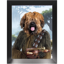 Load image into Gallery viewer, Woofie - Chewbacca & Star Wars Inspired Custom Pet Portrait Framed Satin Paper Print