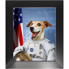 Load image into Gallery viewer, Astrofun - NASA Astronaut Inspired Custom Pet Portrait Framed Satin Paper Print