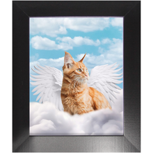 Load image into Gallery viewer, White Angel - Heavenly Angels Inspired Custom Pet Portrait Framed Satin Paper Print