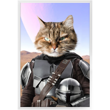 Load image into Gallery viewer, Wanderlorian - Mandalorian & Star Wars Inspired Custom Pet Portrait Framed Satin Paper Print