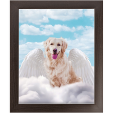 Load image into Gallery viewer, White Angel 2 - Heavenly Angels Inspired Custom Pet Portrait Framed Satin Paper Print
