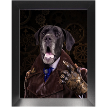 Load image into Gallery viewer, A Fist Of It - Steampunk, Victorian Era Inspired Custom Pet Portrait Framed Satin Paper Print
