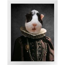 Load image into Gallery viewer, Queen O'Pharts - Royalty & Renaissance Inspired Custom Pet Portrait Framed Satin Paper Print