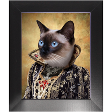 Load image into Gallery viewer, Countess Crows - Renaissance Inspired Custom Pet Portrait Framed Satin Paper Print