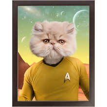 Load image into Gallery viewer, CAPTAIN QUIRK - Star Trek Inspired Custom Pet Portrait Framed Satin Paper Print