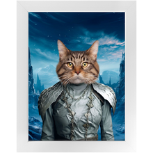 Load image into Gallery viewer, WHITE BALKER - Game of Thrones & House Of Dragons Inspired Custom Pet Portrait Framed Satin Paper Print