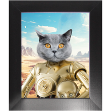 Load image into Gallery viewer, C.3.P.NO - C.3.P.O. & Star Wars Inspired Custom Pet Portrait Framed Satin Paper Print
