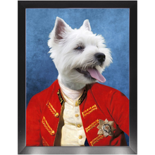 Load image into Gallery viewer, Commander In Mischief - Renaissance Inspired Custom Pet Portrait Framed Satin Paper Print