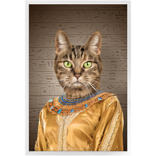 Load image into Gallery viewer, Cleopatme - Cleopatra of Egypt Inspired Custom Pet Portrait Framed Satin Paper Print