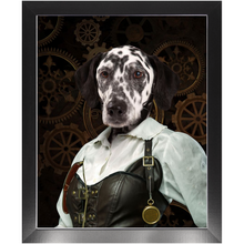 Load image into Gallery viewer, The Timekeeper - Steampunk, Victorian Era Inspired Custom Pet Portrait Framed Satin Paper Print