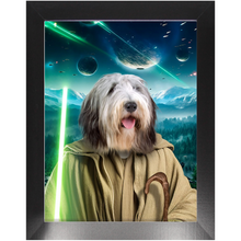 Load image into Gallery viewer, YO, DOG! IN SPACE - Yoda & Star Wars Inspired Custom Pet Portrait Framed Satin Paper Print