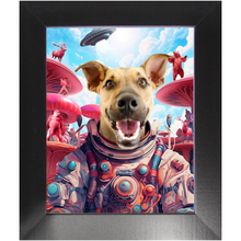 Load image into Gallery viewer, THE ROGAN JOSH EXPERIENCE - Dog In Space Suit Custom Pet Portrait Framed Satin Paper Print