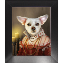 Load image into Gallery viewer, LADY LAVISH - Renaissance Inspired Custom Pet Portrait Framed Satin Paper Print