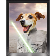 Load image into Gallery viewer, Fluke Carchaser - Jedi Luke Skywalker & Star Wars Inspired Custom Pet Portrait Framed Satin Paper Print