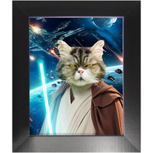 Load image into Gallery viewer, OBI HAVE IN SPACE - Jedi Obi Wan Kenobi & Star Wars Inspired Custom Pet Portrait Framed Satin Paper Print