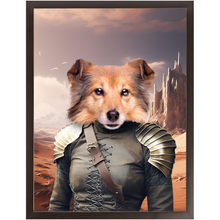 Load image into Gallery viewer, DESSERT CROSSING 1 - Game of Thrones & House Of Dragons Inspired Custom Pet Portrait Framed Satin Paper Print
