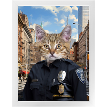 Load image into Gallery viewer, COP TO IT - Police Uniform Inspired Custom Pet Portrait Framed Satin Paper Print