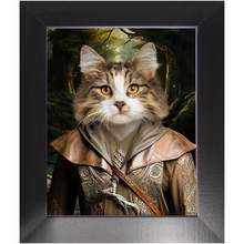 Load image into Gallery viewer, LEGOLASSIE - Lord of the Rings Inspired Custom Pet Portrait Framed Satin Paper Print