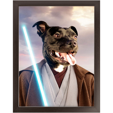 Load image into Gallery viewer, Obi Have - Jedi Obi Wan Kenobi & Star Wars Inspired Custom Pet Portrait Framed Satin Paper Print
