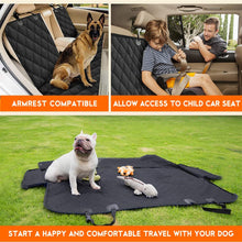 Load image into Gallery viewer, Dog Car Seat Cover, Back Seat Cover for Dogs Pet Car Seat Protector Waterproof Bench Car Seat Cover, Non-Slip Reat Seat Cover Fits Middle Armrest for Most Cars Trucks Suvs - Black