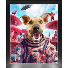 Load image into Gallery viewer, THE ROGAN JOSH EXPERIENCE - Dog In Space Suit Custom Pet Portrait Framed Satin Paper Print