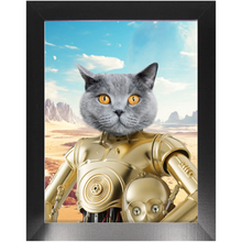 Load image into Gallery viewer, C.3.P.NO - C.3.P.O. & Star Wars Inspired Custom Pet Portrait Framed Satin Paper Print
