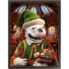 Load image into Gallery viewer, SANTA'S LITTLE HELPER 2 - Christmas Elf Inspired Custom Pet Portrait Framed Satin Paper Print