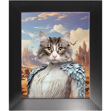 Load image into Gallery viewer, DESSERT CROSSING 2 - Game of Thrones & House Of Dragons Inspired Custom Pet Portrait Framed Satin Paper Print