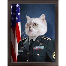 Load image into Gallery viewer, COMMANDEAR - Military Air Force Officer Inspired Custom Pet Portrait Framed Satin Paper Print