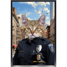 Load image into Gallery viewer, COP TO IT - Police Uniform Inspired Custom Pet Portrait Framed Satin Paper Print