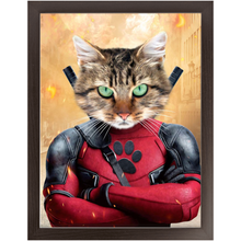 Load image into Gallery viewer, Dead Cool - Dead Pool Superhero Inspired Custom Pet Portrait Framed Satin Paper Print