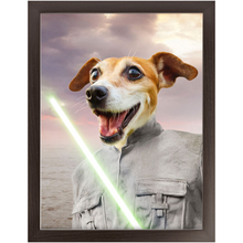 Load image into Gallery viewer, Fluke Carchaser - Jedi Luke Skywalker & Star Wars Inspired Custom Pet Portrait Framed Satin Paper Print