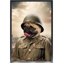 Load image into Gallery viewer, PRIVATE EARED - Military Inspired Custom Pet Portrait Framed Satin Paper Print