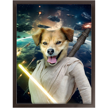 Load image into Gallery viewer, LIGHT REY IN SPACE - Rey Skywalker & Star Wars Inspired Custom Pet Portrait Framed Satin Paper Print