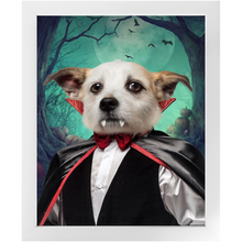 Load image into Gallery viewer, Count Meowt - Count Dracula Inspired Custom Pet Portrait Framed Satin Paper Print