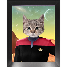 Load image into Gallery viewer, CAPTAIN RUNAWAY - Star Trek Inspired Custom Pet Portrait Framed Satin Paper Print