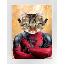 Load image into Gallery viewer, Dead Cool - Dead Pool Superhero Inspired Custom Pet Portrait Framed Satin Paper Print