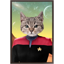 Load image into Gallery viewer, CAPTAIN RUNAWAY - Star Trek Inspired Custom Pet Portrait Framed Satin Paper Print