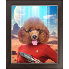 Load image into Gallery viewer, OH HOORAY - BEAMING DOWN - Star Trek Inspired Custom Pet Portrait Framed Satin Paper Print