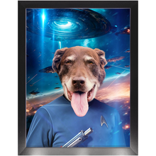 Load image into Gallery viewer, MISTER SPOOK IN SPACE - Star Trek Inspired Custom Pet Portrait Framed Satin Paper Print