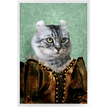Load image into Gallery viewer, Dame Difudo - Royalty & Renaissance Inspired Custom Pet Portrait Framed Satin Paper Print