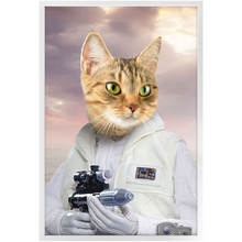 Load image into Gallery viewer, Princess Layabout - Princess Leia & Star Wars Inspired Custom Pet Portrait Framed Satin Paper Print