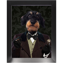 Load image into Gallery viewer, Polka Face - Art Deco Inspired Custom Pet Portrait Framed Satin Paper Print