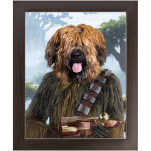 Load image into Gallery viewer, Woofie - Chewbacca & Star Wars Inspired Custom Pet Portrait Framed Satin Paper Print