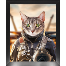 Load image into Gallery viewer, TOP FUN - Air Force Fighter Pilot Inspired Custom Pet Portrait Framed Satin Paper Print